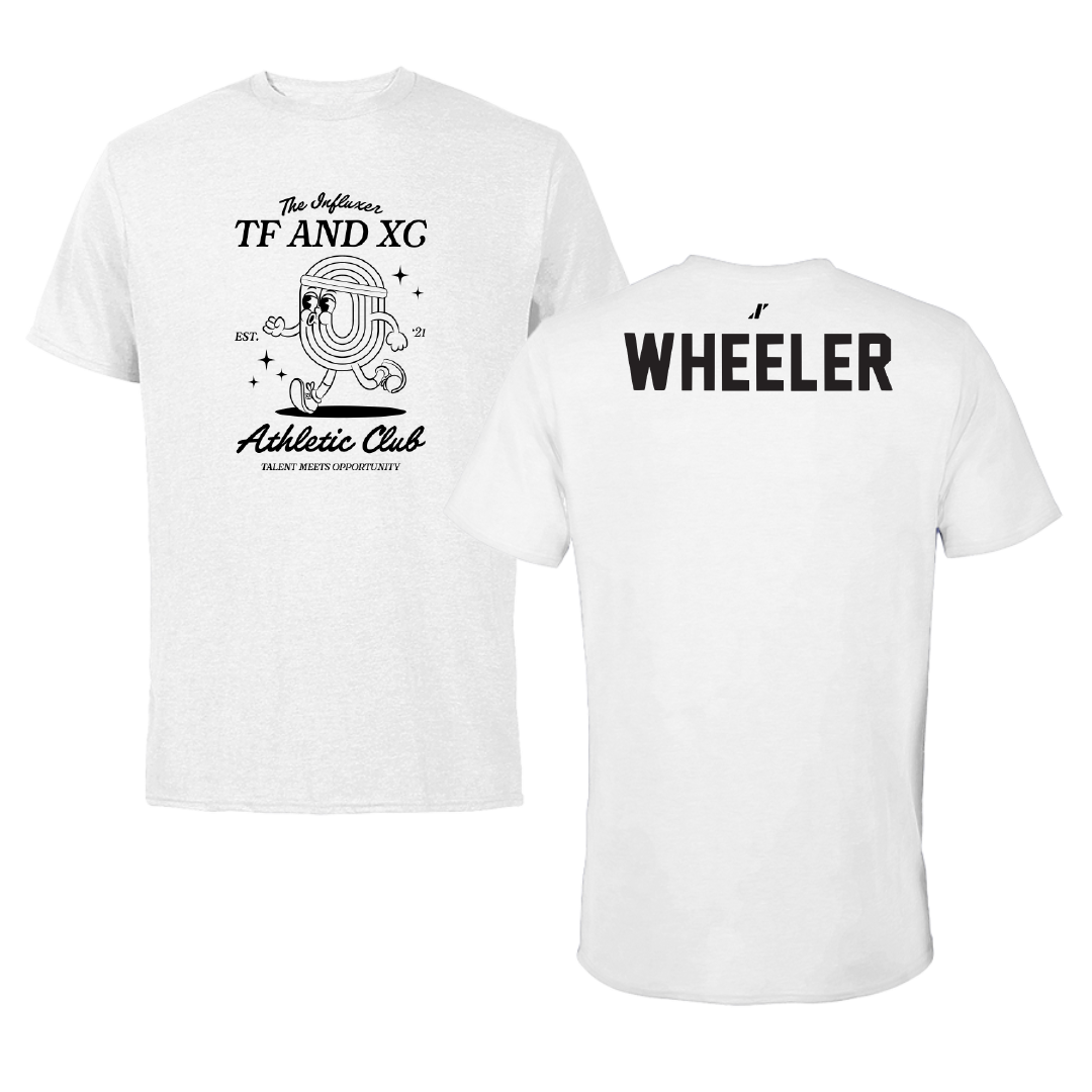TF and XC White Influxer Athletic Club Tee - Cody Wheeler