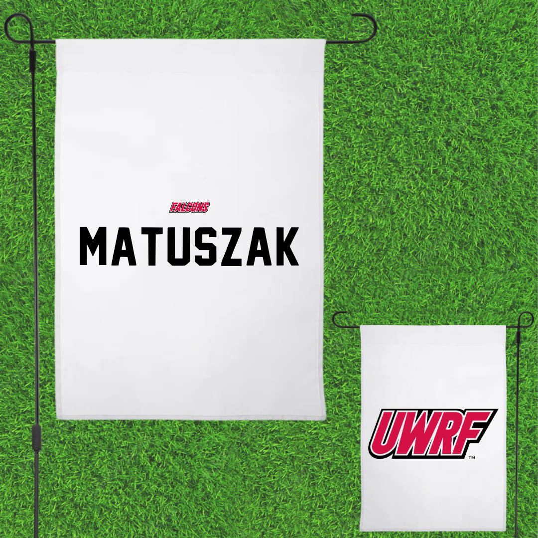 University of Wisconsin-River Falls TF and XC White Garden Flag - Chase Matuszak