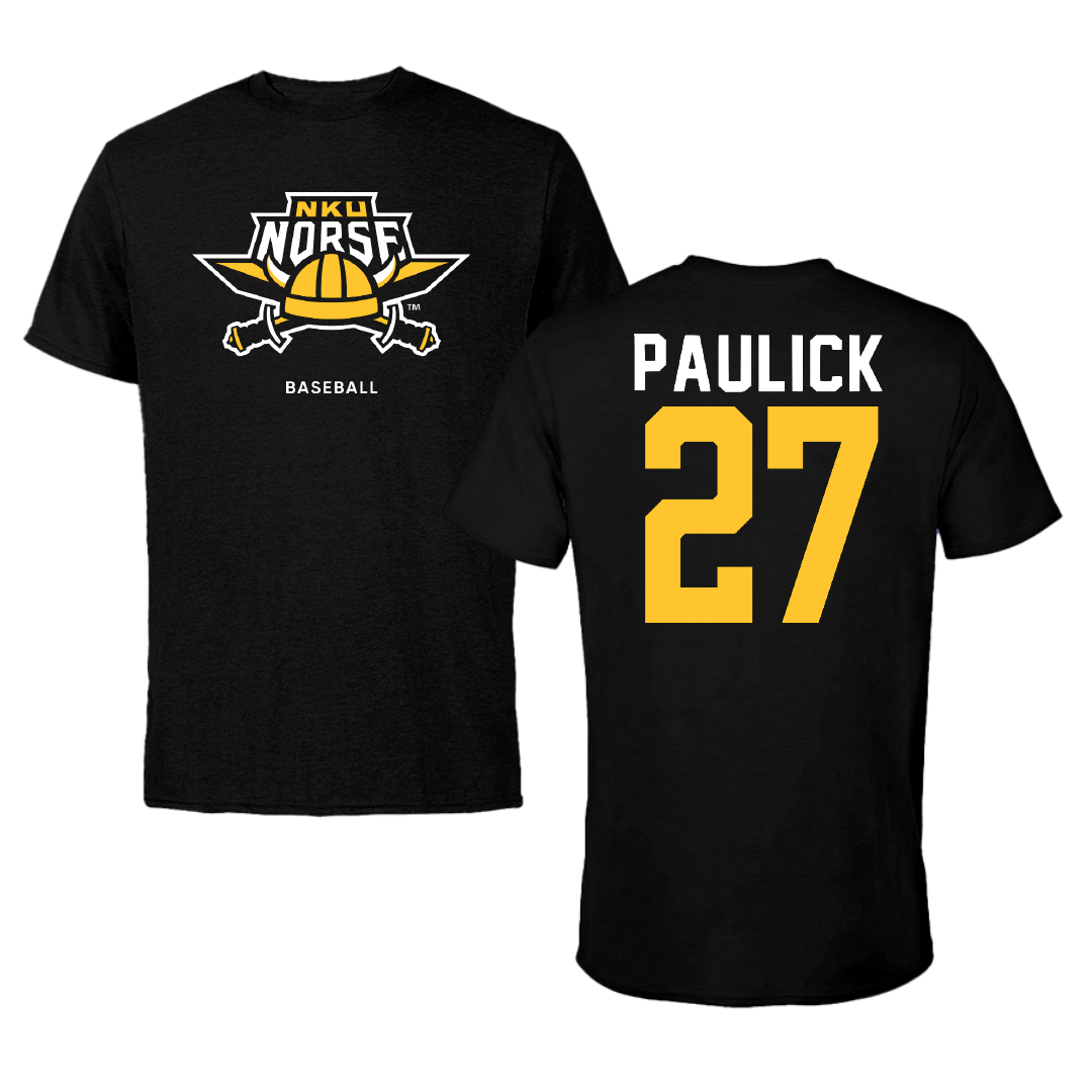 Northern Kentucky University Baseball Black Performance Tee - #27 Jake Paulick