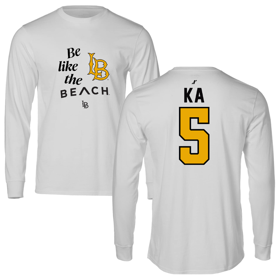 Long Beach State University Basketball Light Gray Be Like Us Performance Long Sleeve - #5 Kennan Ka
