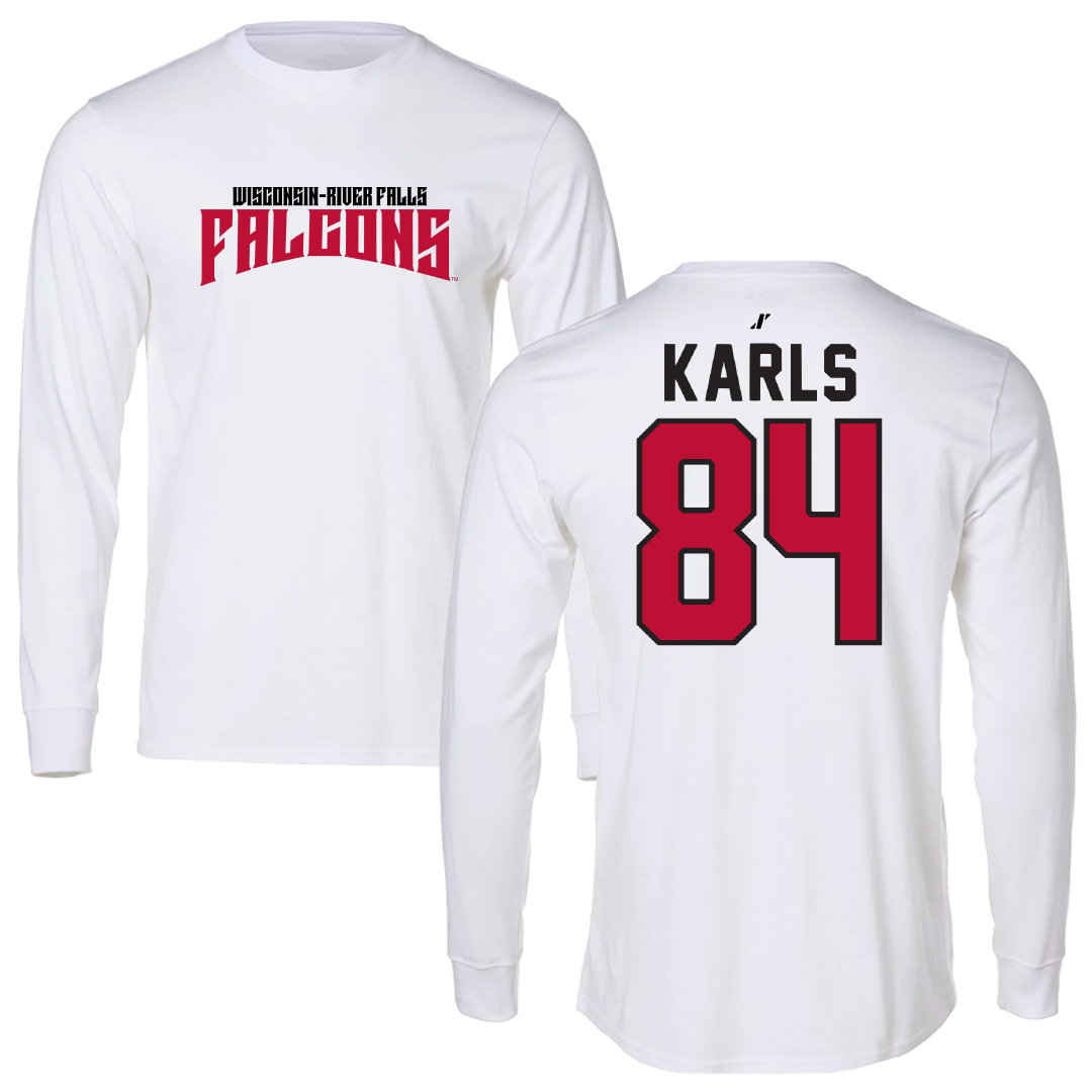 University of Wisconsin-River Falls Football White Classic Long Sleeve - #84 Andrew Karls