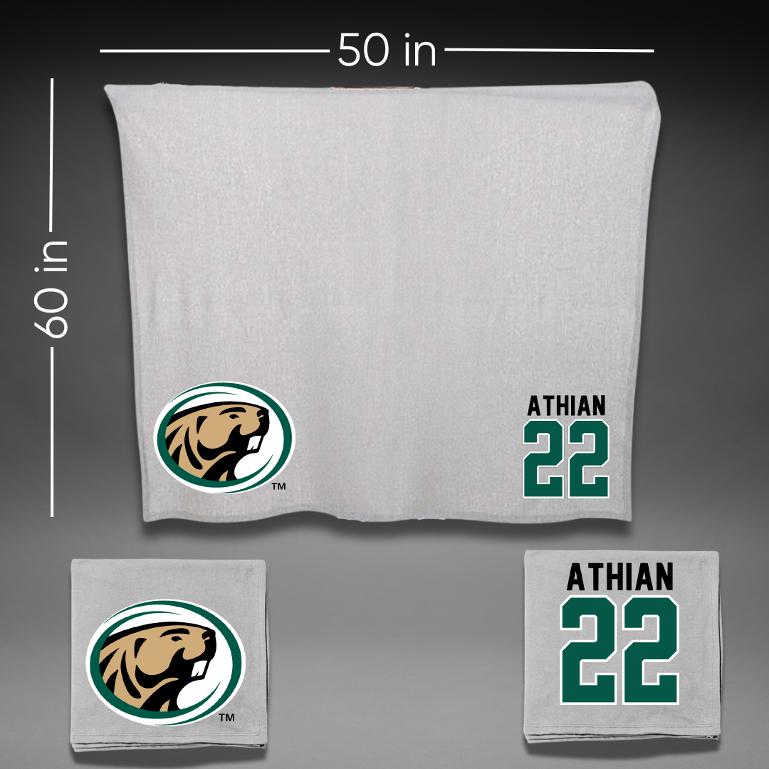 Bemidji State University Basketball Gray Blanket - #22 Malang Athian