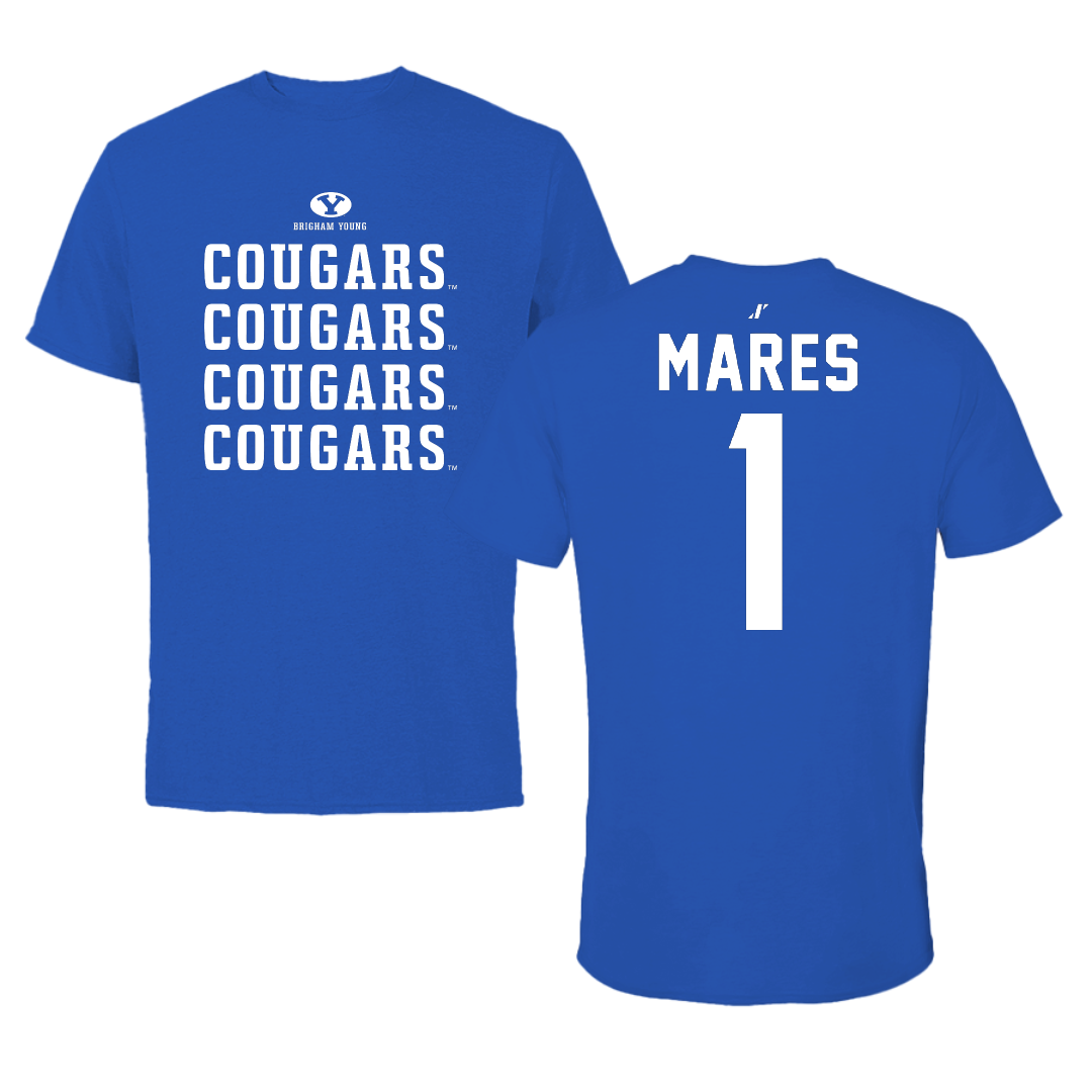 Brigham Young University Softball Blue General Tee - #1 Gianna Mares