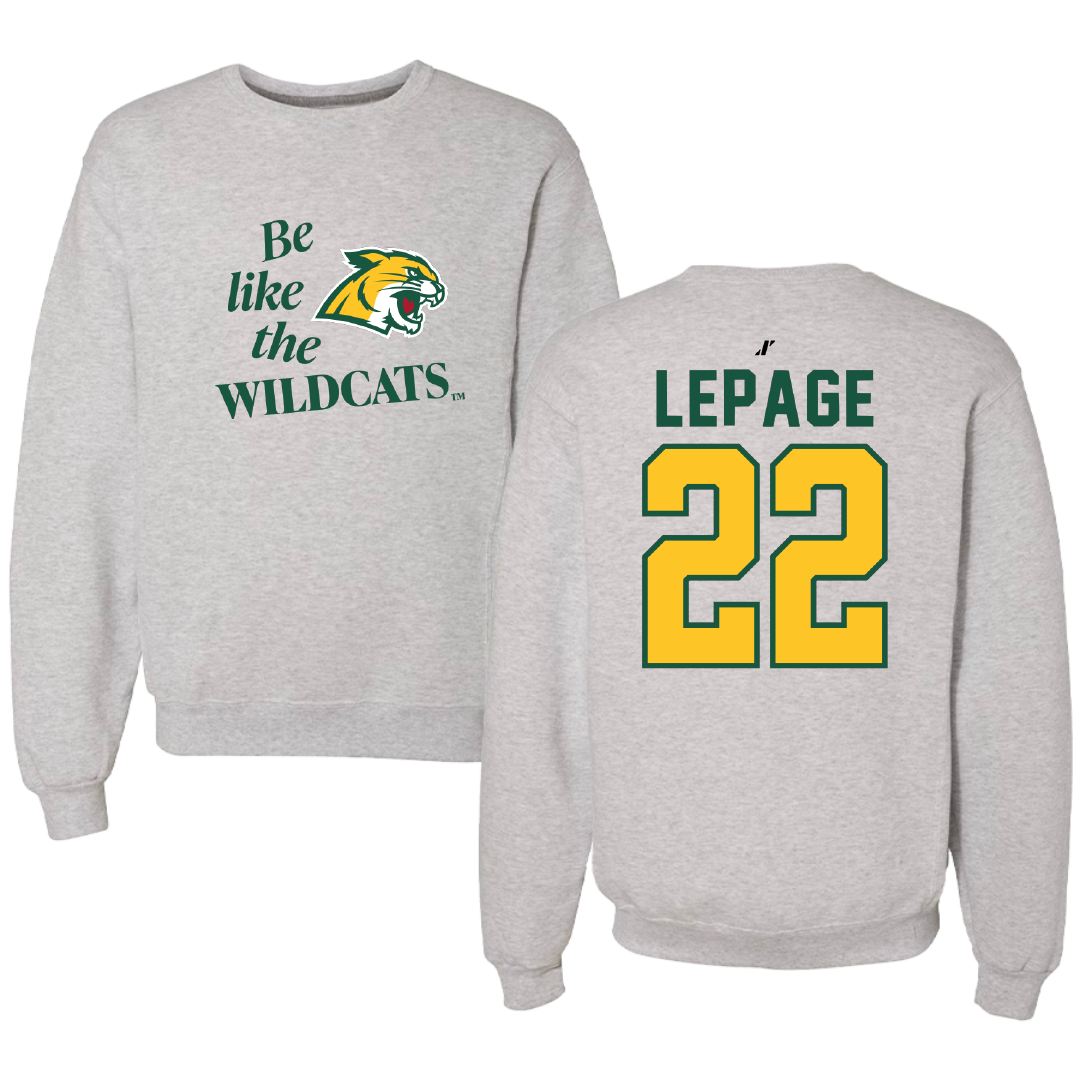 Northern Michigan University Basketball Light Gray Be Like Us Crewneck - #22 Cooper LePage