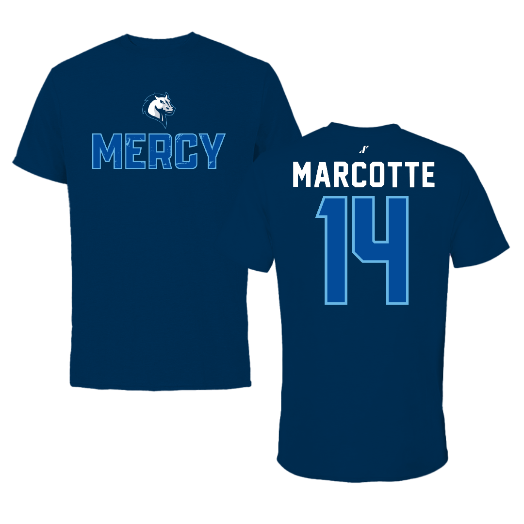 Mercy University Basketball Navy General Performance Tee - #14 Megan Marcotte