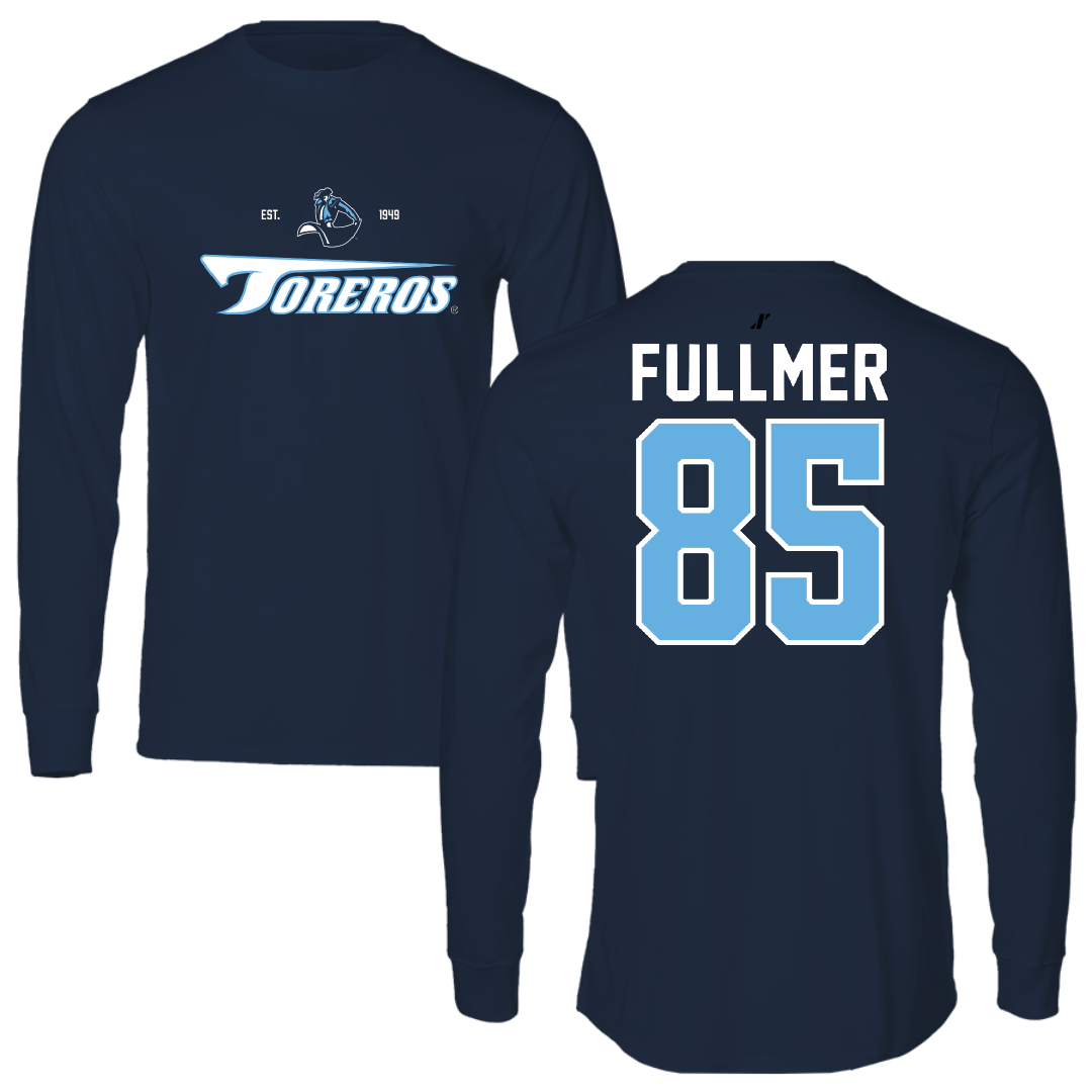University of San Diego Football Navy General Performance Long Sleeve - #85 Zane Fullmer