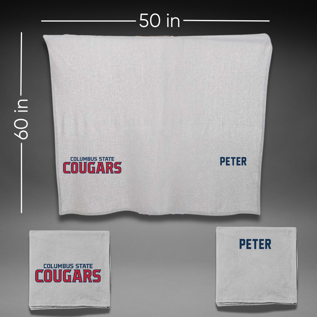 Columbus State University Tennis Gray Blanket - Elias Peter