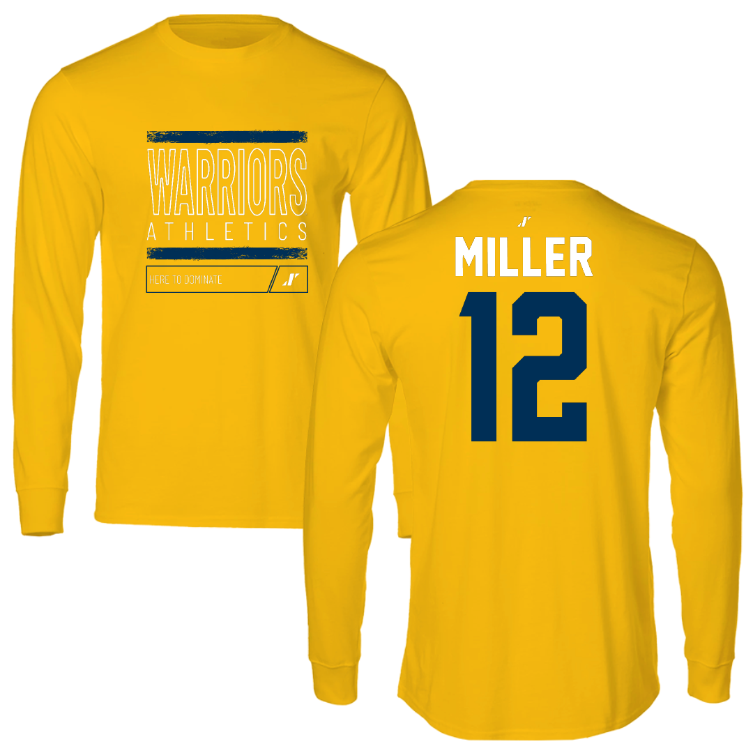 Lycoming College Soccer Gold Dominate Long Sleeve - #12 Kyle Miller