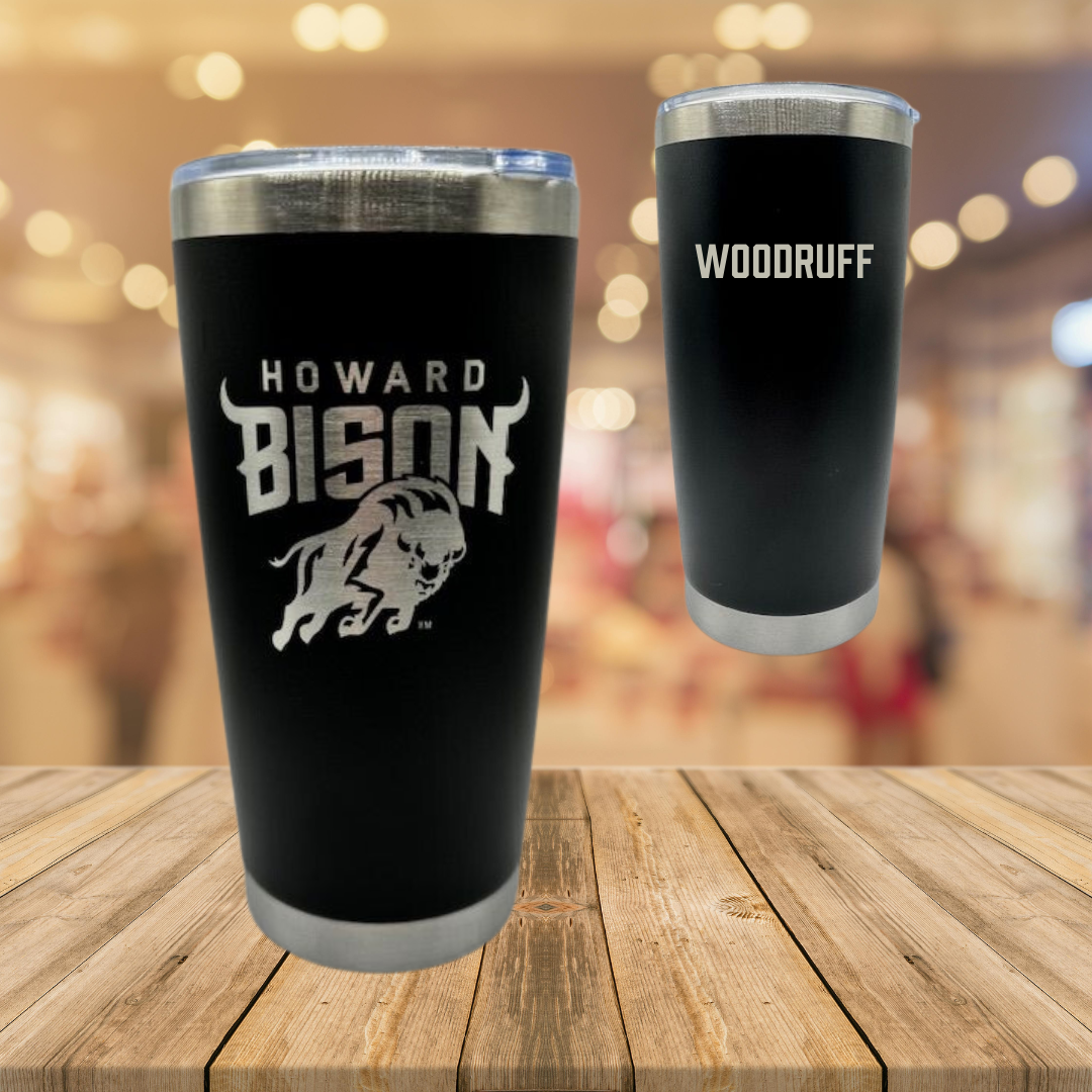 Howard University TF and XC Black Stainless Steel Tumbler - Aniya Woodruff