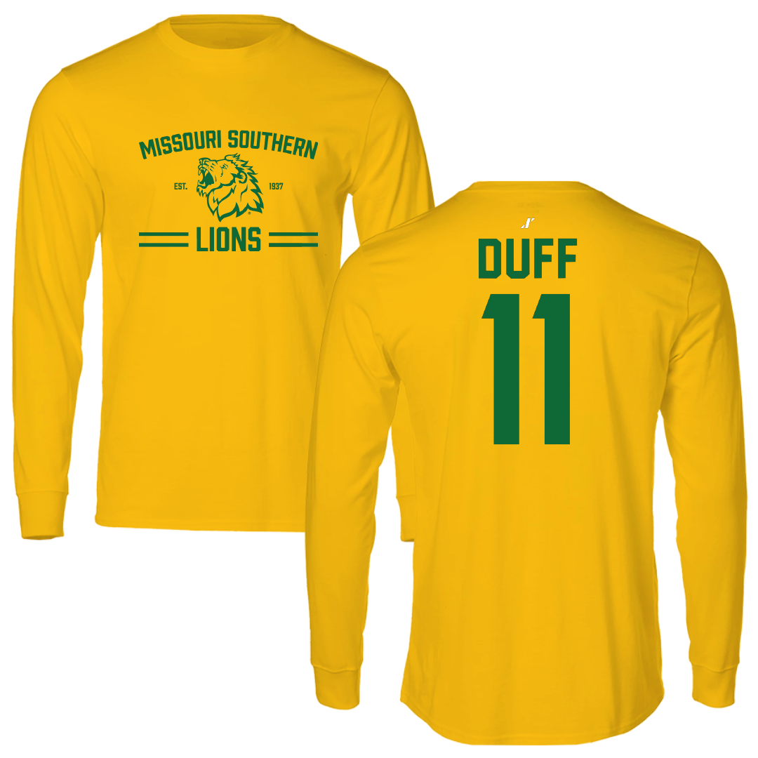 Missouri Southern State University Basketball Gold General Performance Long Sleeve - #11 Justin Duff