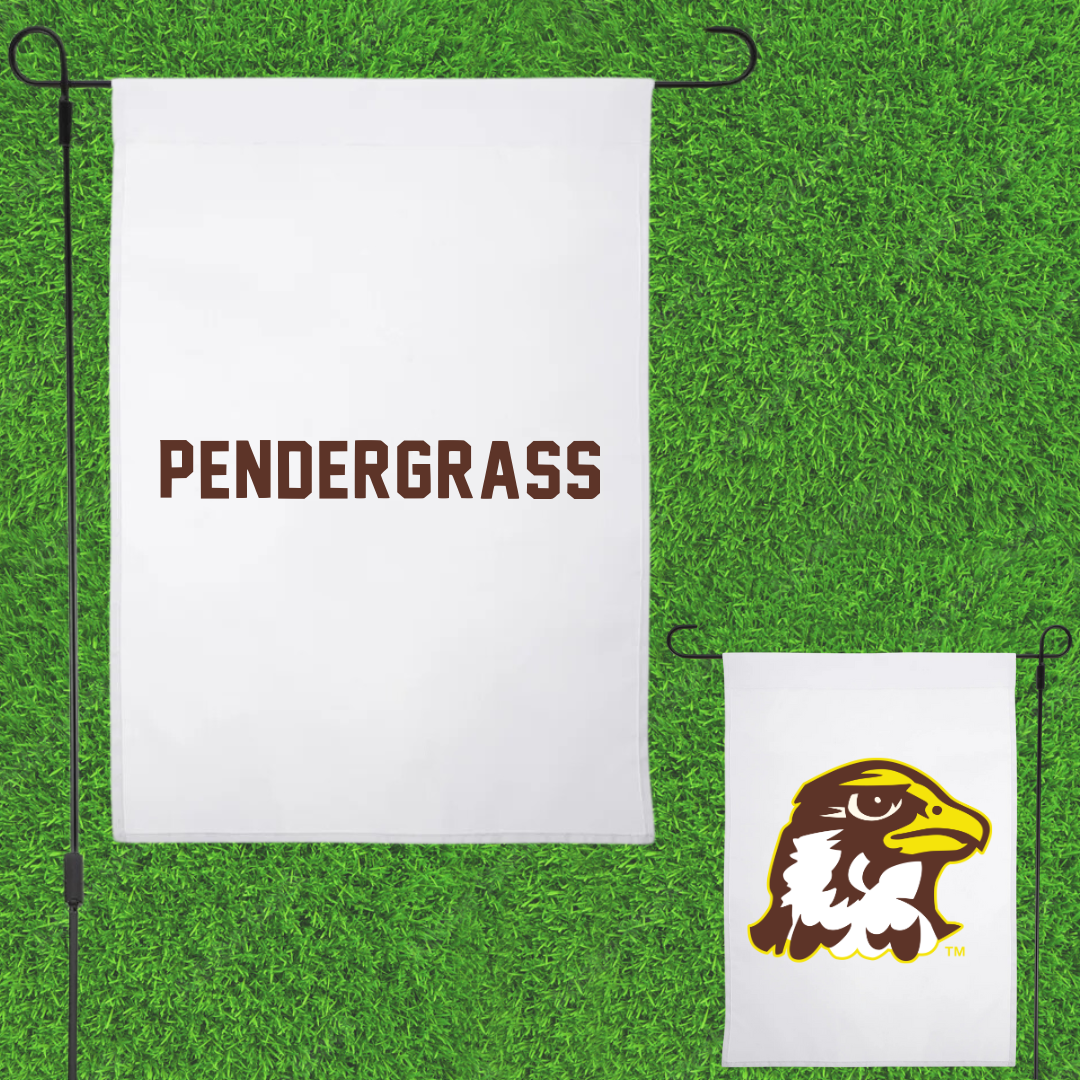 Quincy University Wrestling White Garden Flag - Trinity Pendergrass