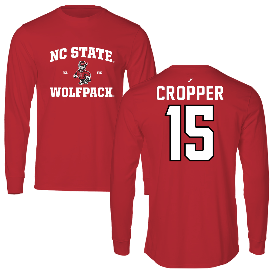 North Carolina State University Volleyball Red General Performance Long Sleeve - #15 Lily Cropper
