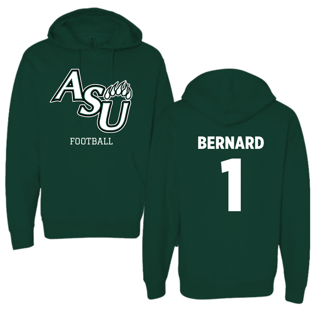 Adams State University Football Forest Green Block Hoodie - #1 Ahmed Bernard