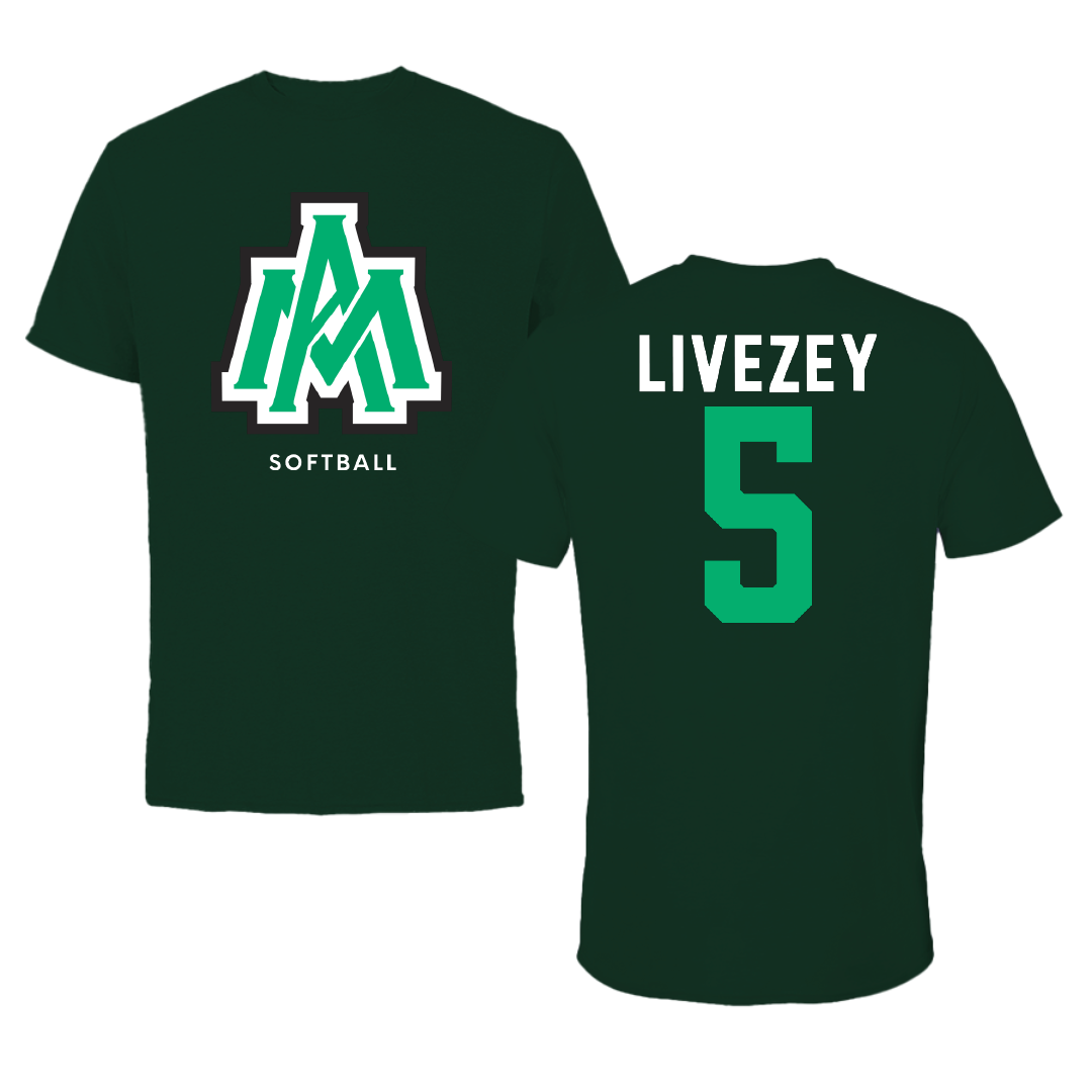 University of Arkansas-Monticello Softball Forest Green Tee - #5 Elexis Livezey