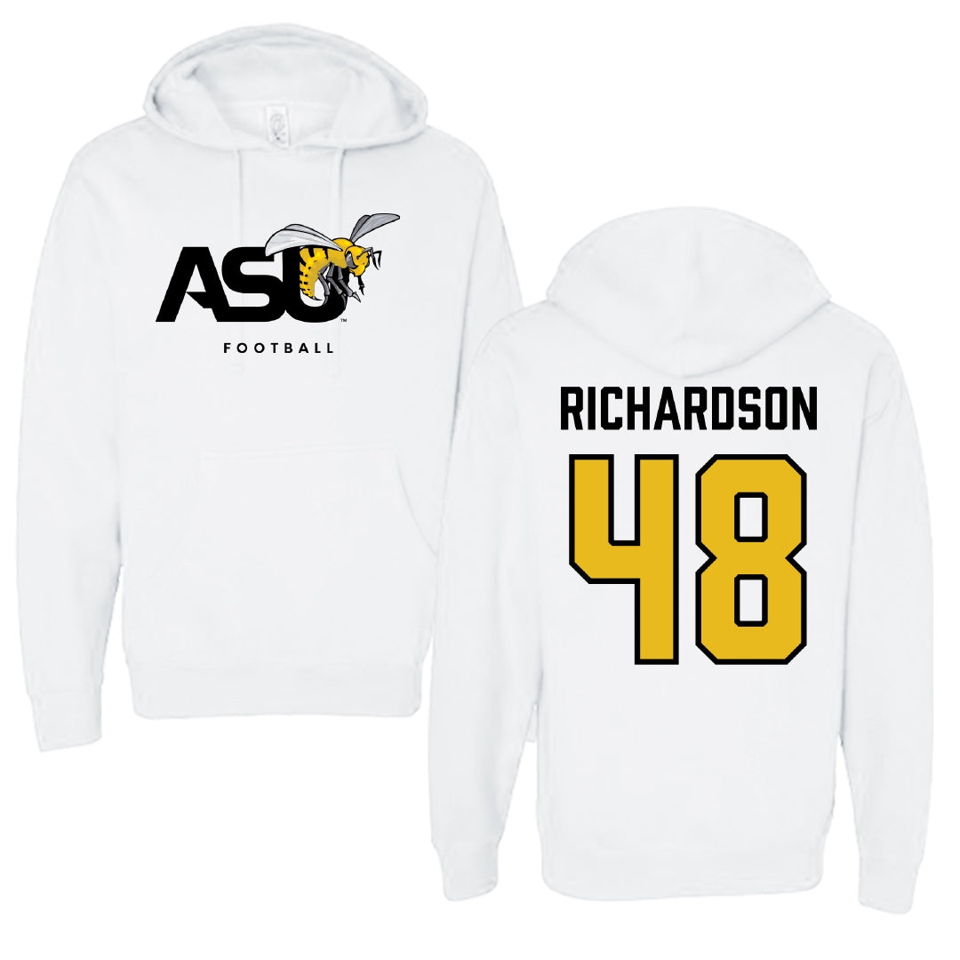 Alabama State University Football White ASU Hoodie - #48 Myles Richardson