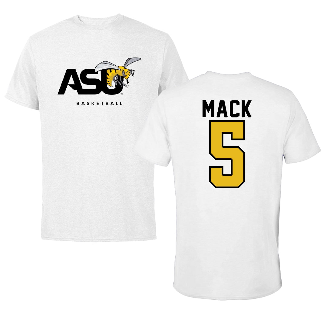 Alabama State University Basketball White ASU Tee - #5 Tyler Mack