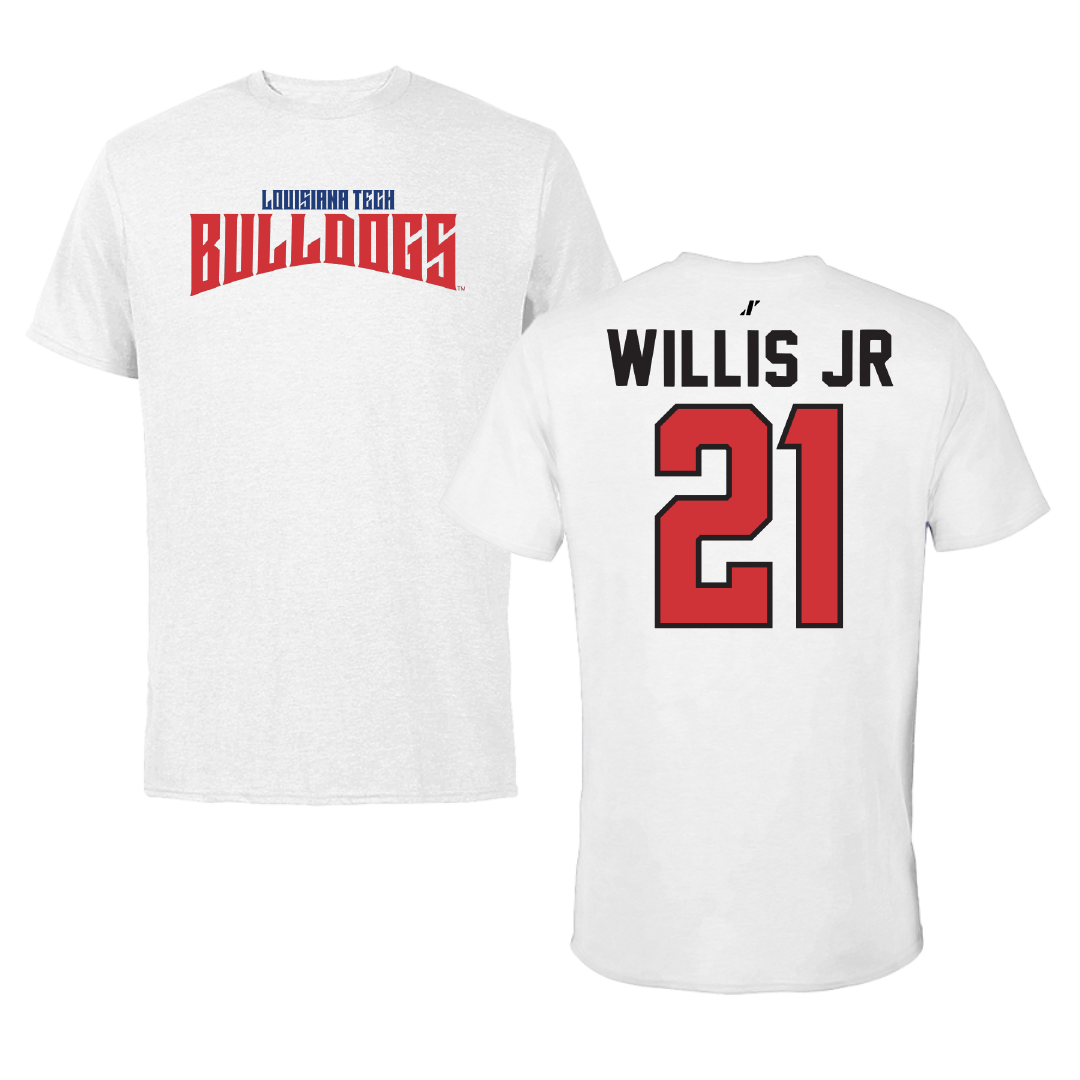 Louisiana Tech University Football White Classic Tee - #21 Keith Willis Jr