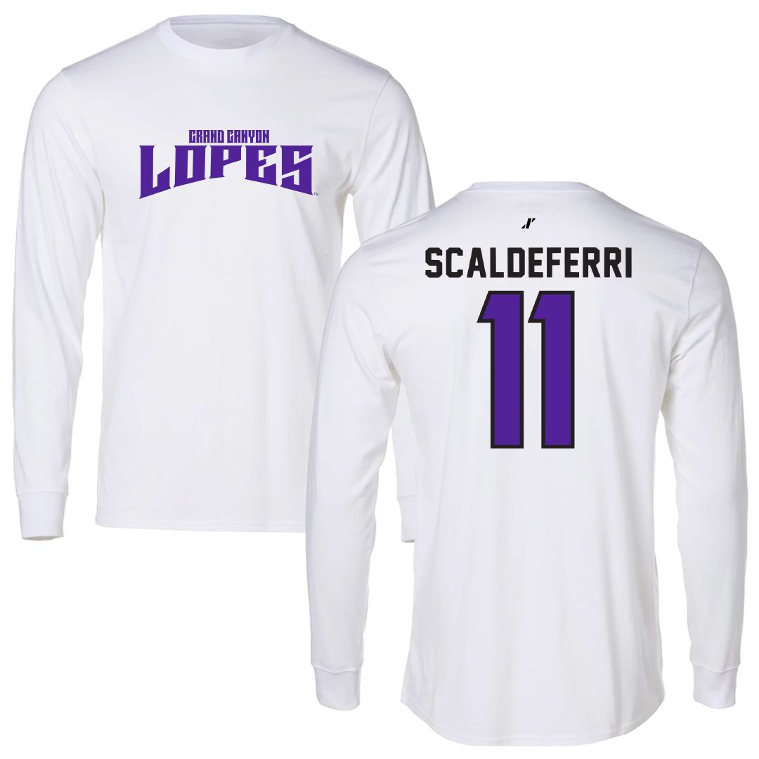 Grand Canyon University Baseball White Classic Long Sleeve - #11 Billy Scaldeferri