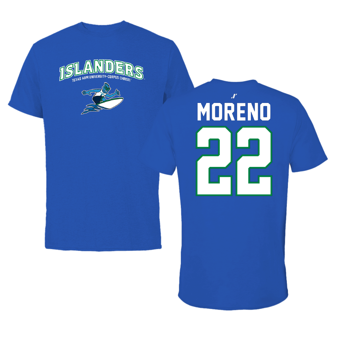Texas A&M University-Corpus Christi Beach Volleyball Blue General Tee - #22 Kela Moreno