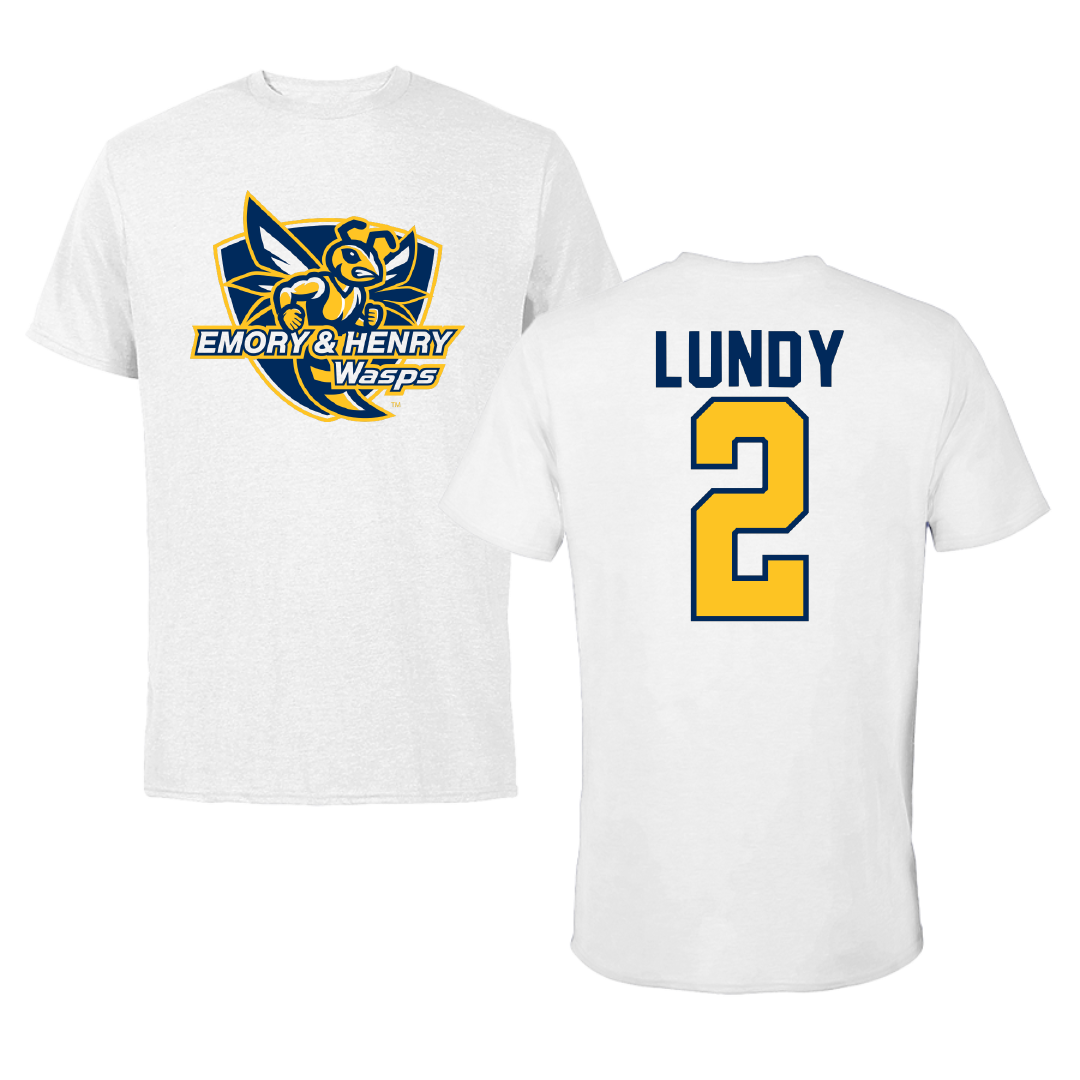 Emory & Henry College Football White Tee - #2 Kaleb Lundy