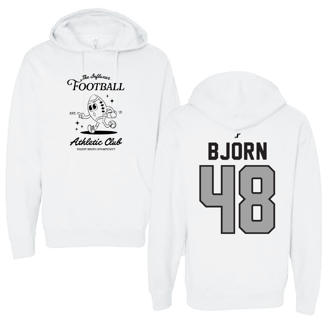 Football White Influxer Athletic Club Hoodie - #48 Jack Bjorn