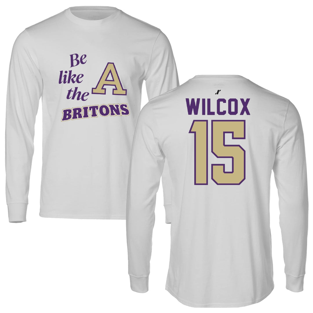 Albion College Volleyball Light Gray Be Like Us Performance Long Sleeve - #15 Ava Wilcox