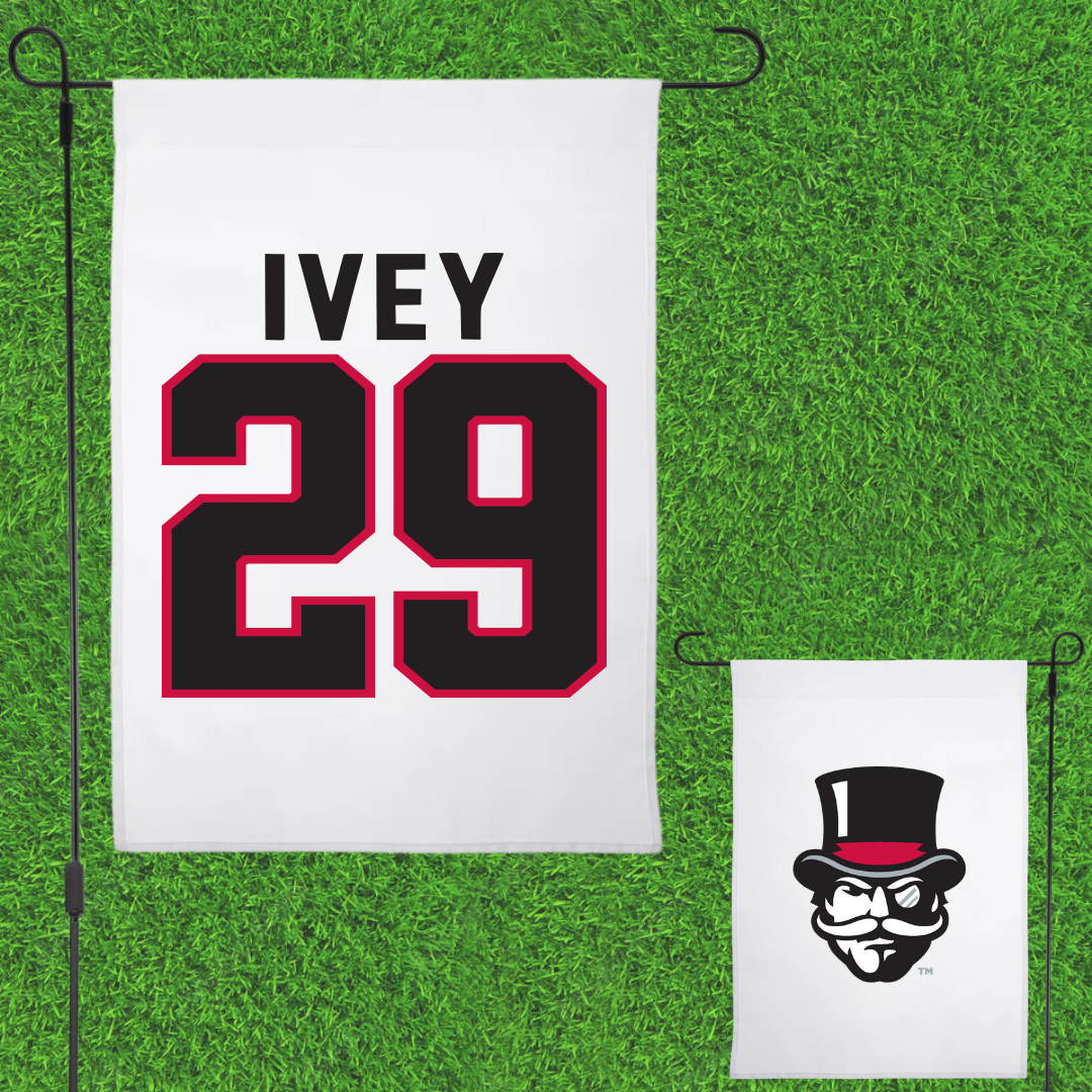 Austin Peay State University Soccer White Garden Flag - #29 Ashtyn Ivey