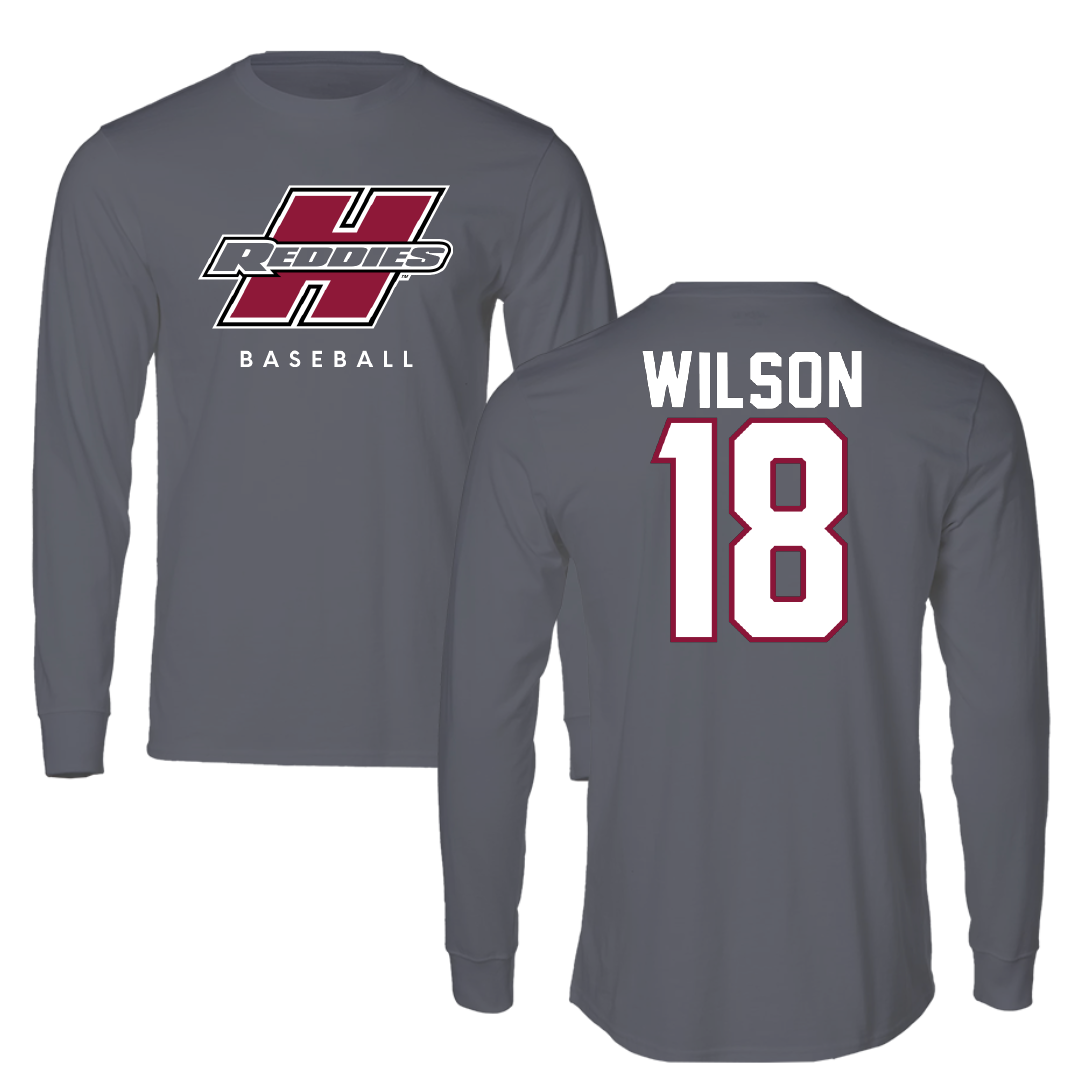 Henderson State University Baseball Gray Performance Long Sleeve - #18 Caleb Wilson