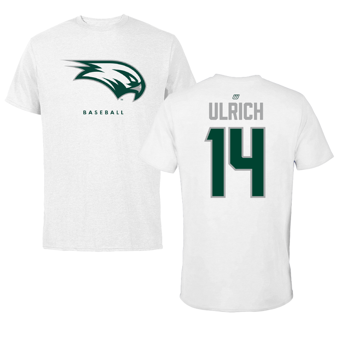 Wagner College Baseball White Tee - #14 Xavier Ulrich