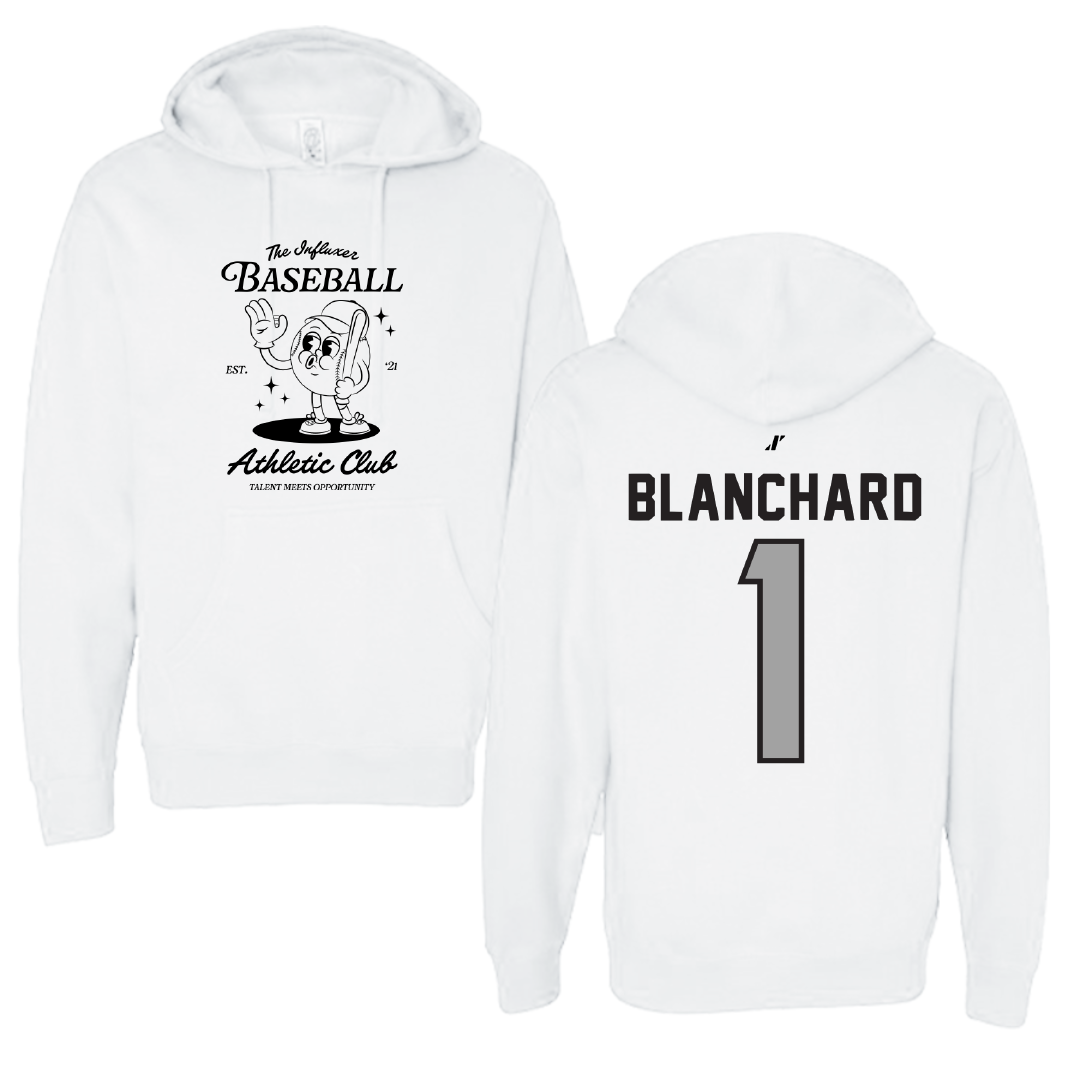 Baseball White Influxer Athletic Club Hoodie - #1 Evan Blanchard