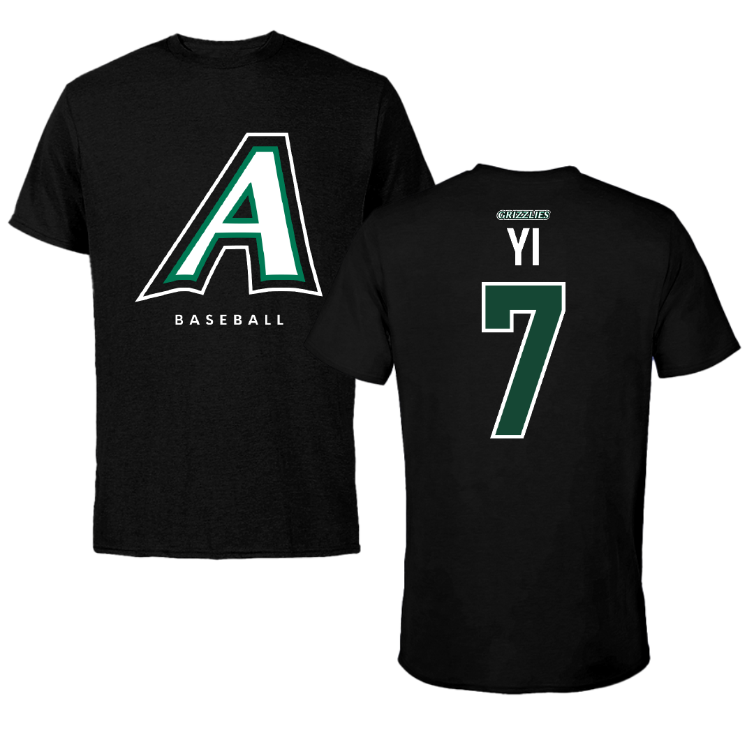 Adams State University Baseball Black Block Tee - #7 Austin Yi