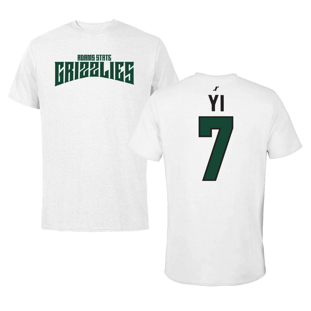 Adams State University Baseball White Classic Tee - #7 Austin Yi