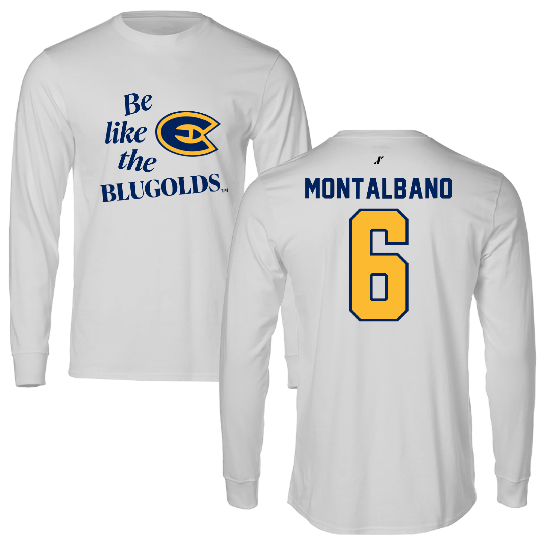 University of Wisconsin-Eau Claire Soccer Light Gray Be Like Us Long Sleeve - #6 Miles Montalbano