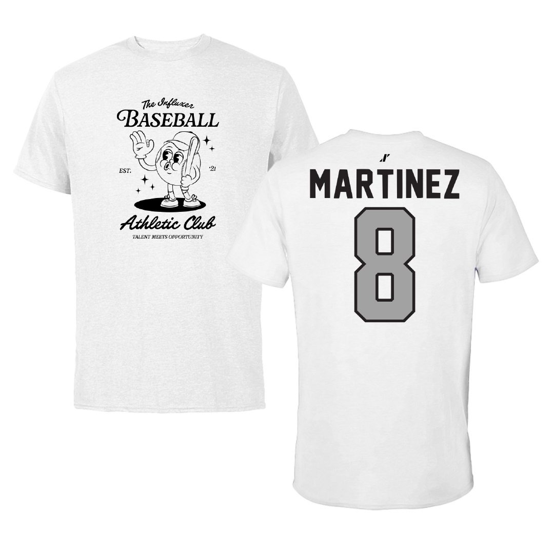 Baseball White Influxer Athletic Club Tee - #8 Andre Martinez