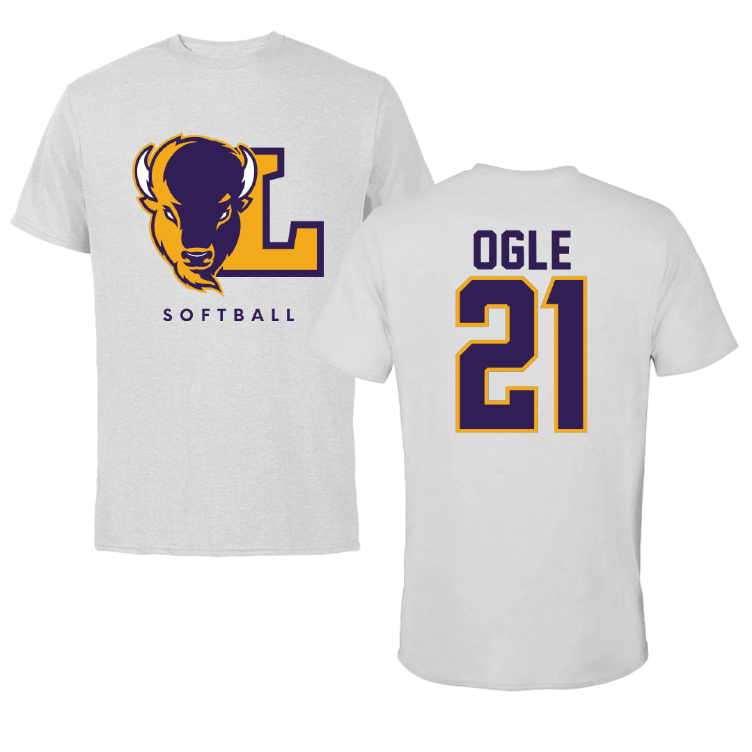 Lipscomb University Softball Light Gray Performance Tee - #21 Macey Ogle
