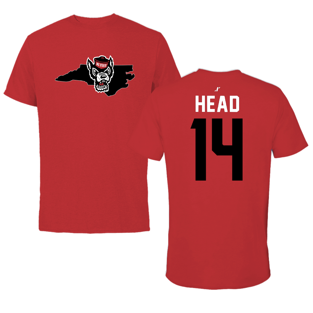 North Carolina State University Baseball Red State Performance Tee - #14 Ty Head