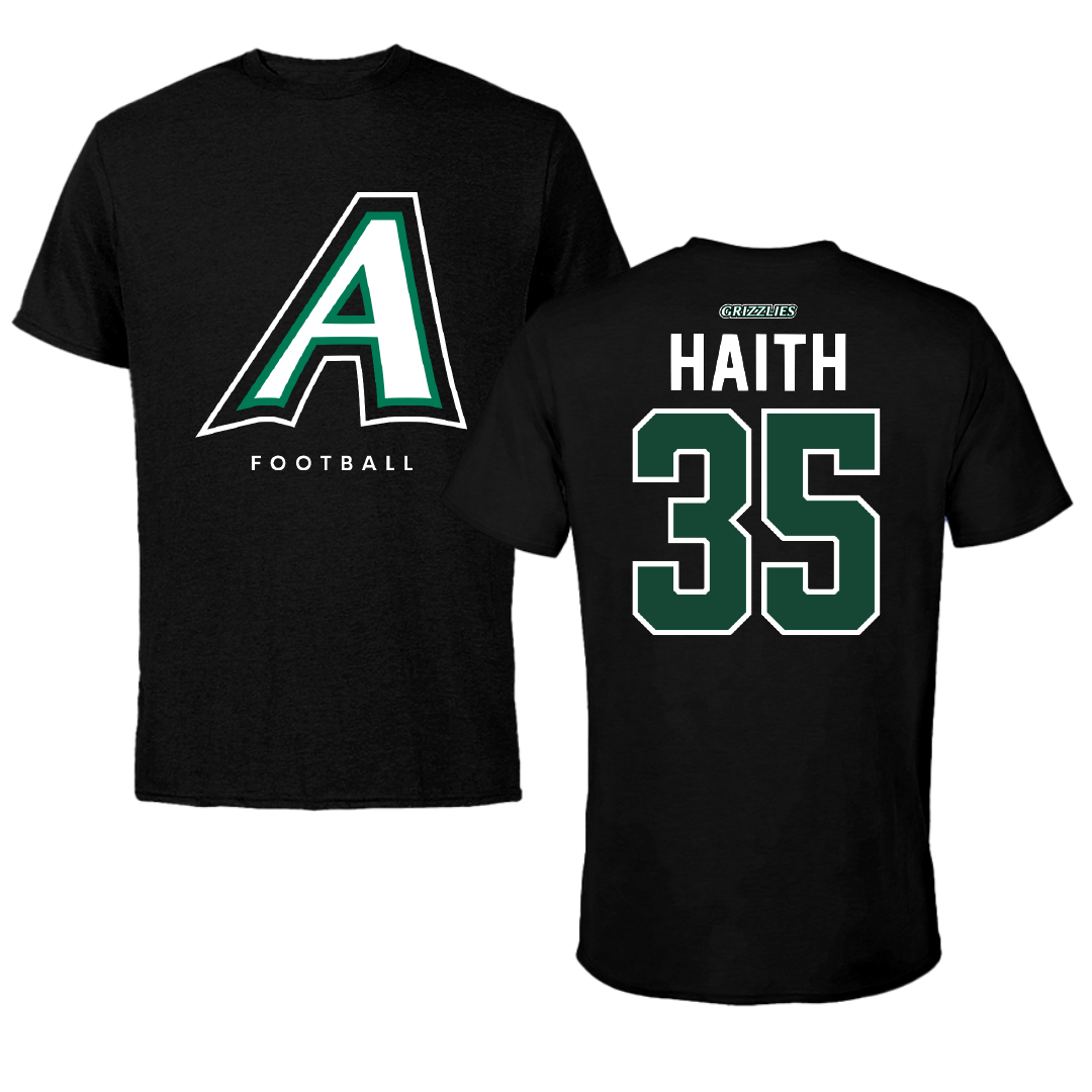 Adams State University Football Black Block Tee - #35 Elijah Haith