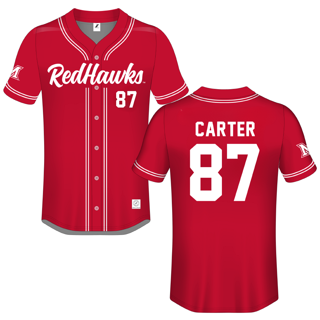Miami University (Ohio) Red Button-Down Jersey - #87 Ella Carter