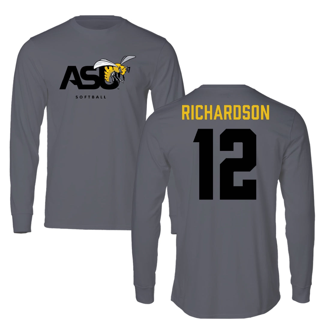 Alabama State University Softball Dark Gray Long Sleeve - #12 Leah Richardson