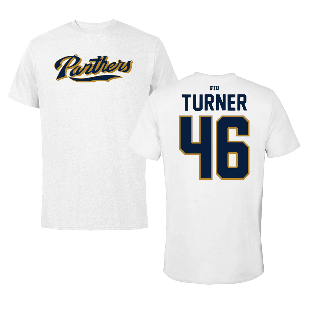 Florida International University Baseball White Tee - #46 Bryce Turner