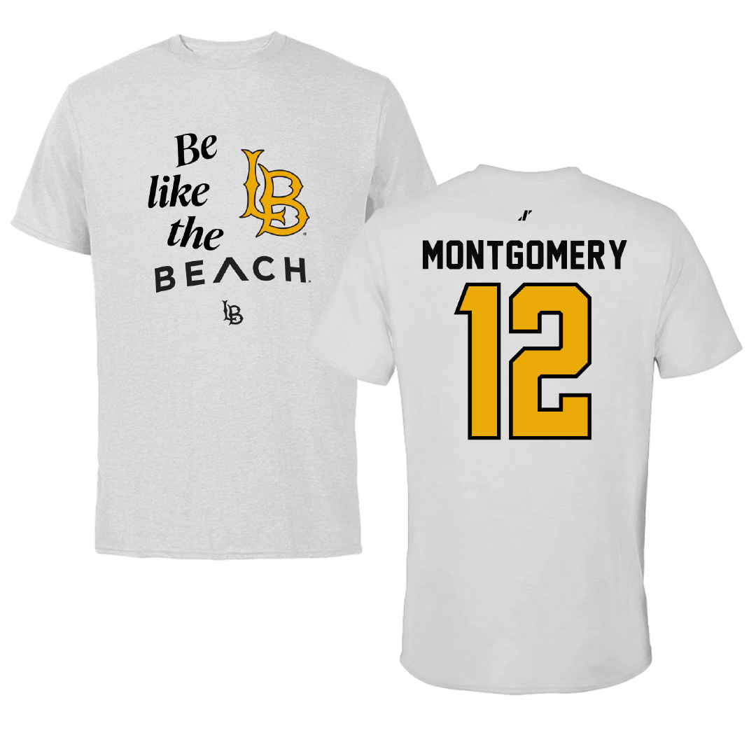 Long Beach State University Baseball Light Gray Be Like Us Tee - #12 Reid Montgomery