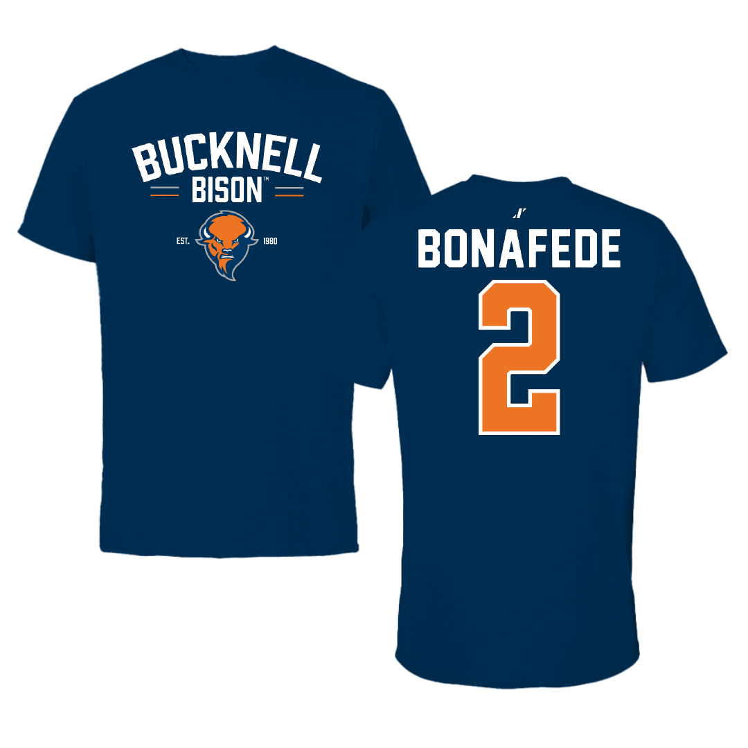 Bucknell University Lacrosse Navy General Performance Tee - #2 Benjamin Bonafede