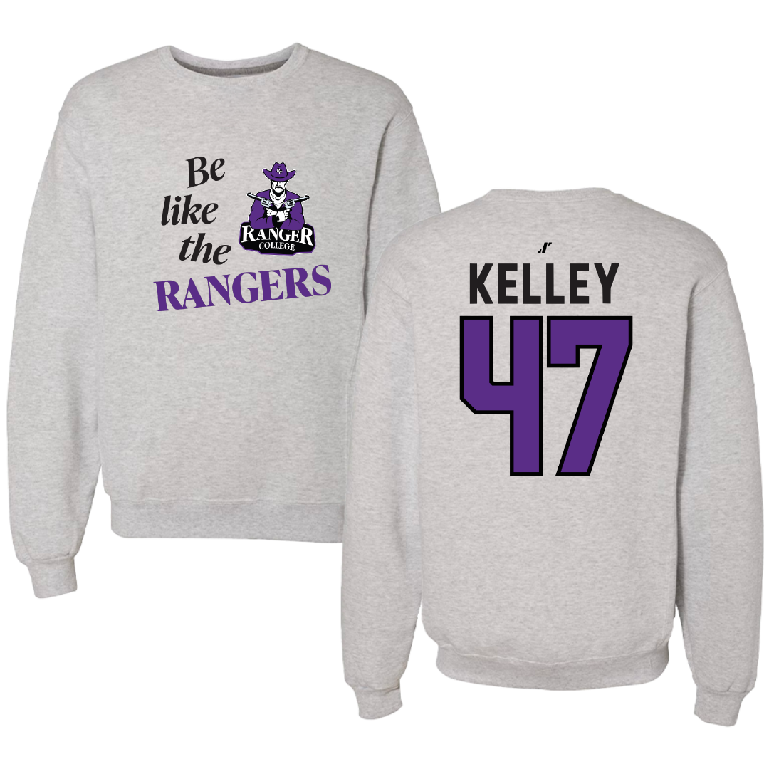 Ranger College Baseball Light Gray Be Like Us Crewneck - #47 Anthony Kelley
