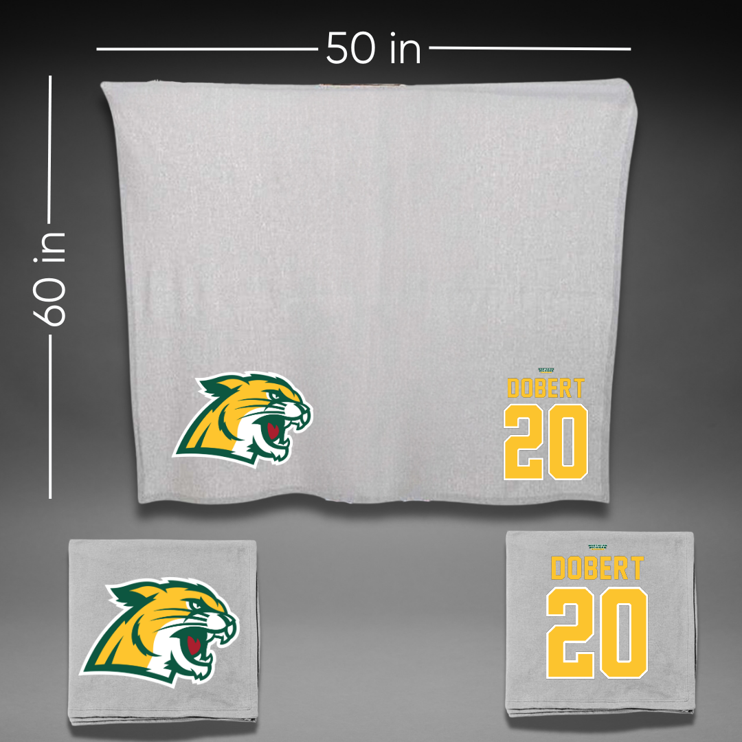 Northern Michigan University Football Gray Blanket - #20 Noah Dobert