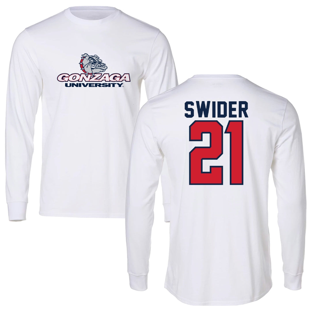 Gonzaga University Soccer White Long Sleeve - #21 Christopher Swider