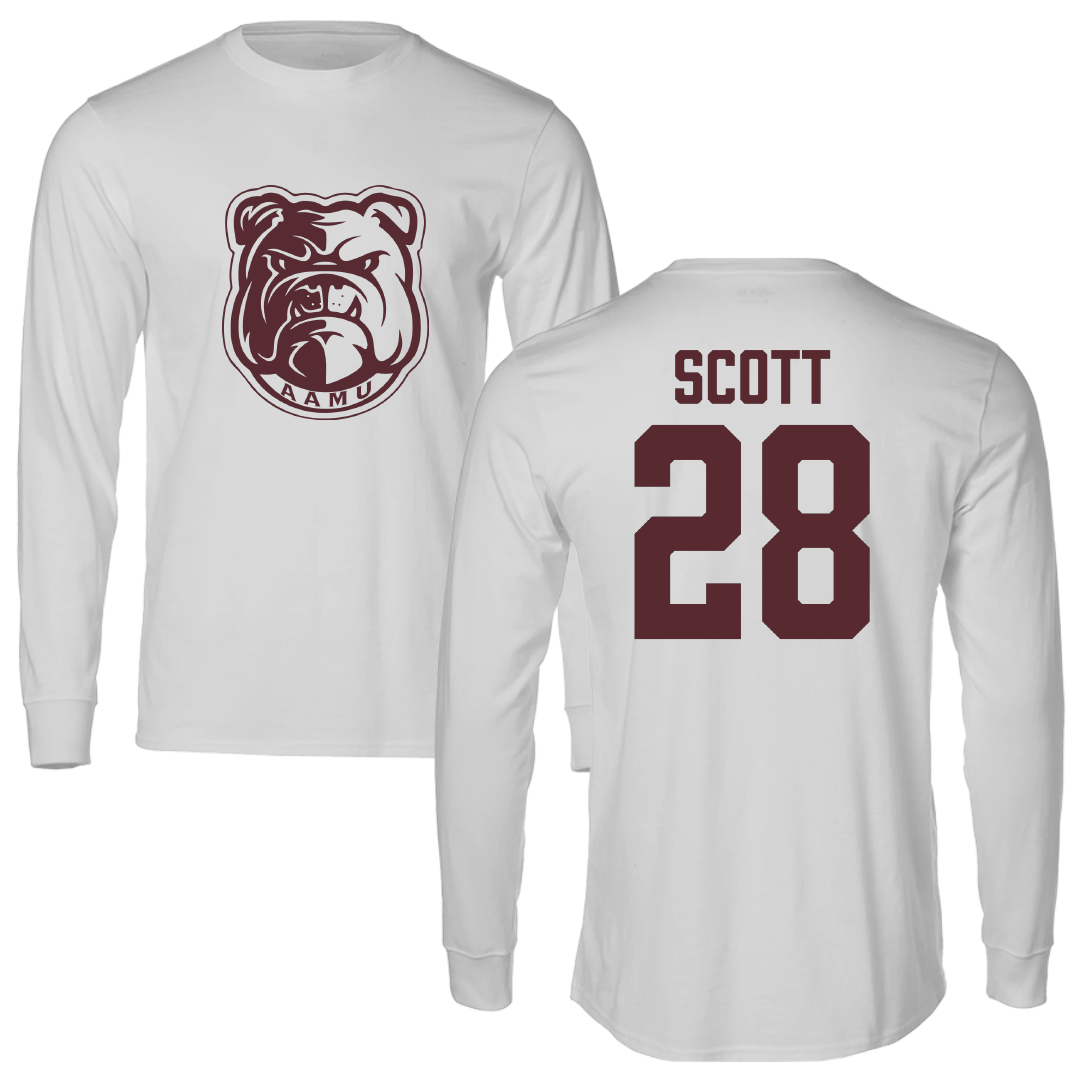 Alabama A&M University Baseball Light Gray Performance Long Sleeve - #28 Trey Scott