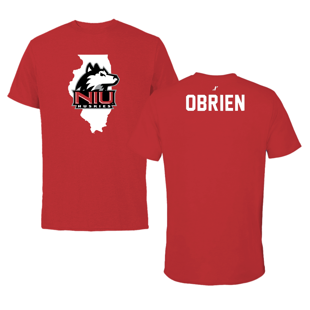 Northern Illinois University Wrestling Red State Tee - Lucan OBrien