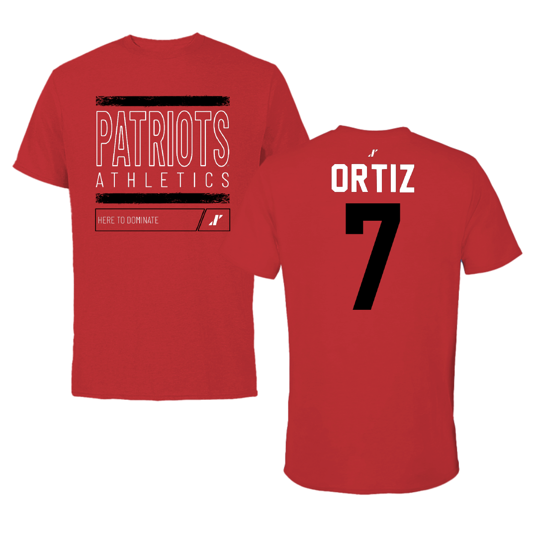 Dallas Baptist University Bowling Red Dominate Tee - #7 Gael Ortiz