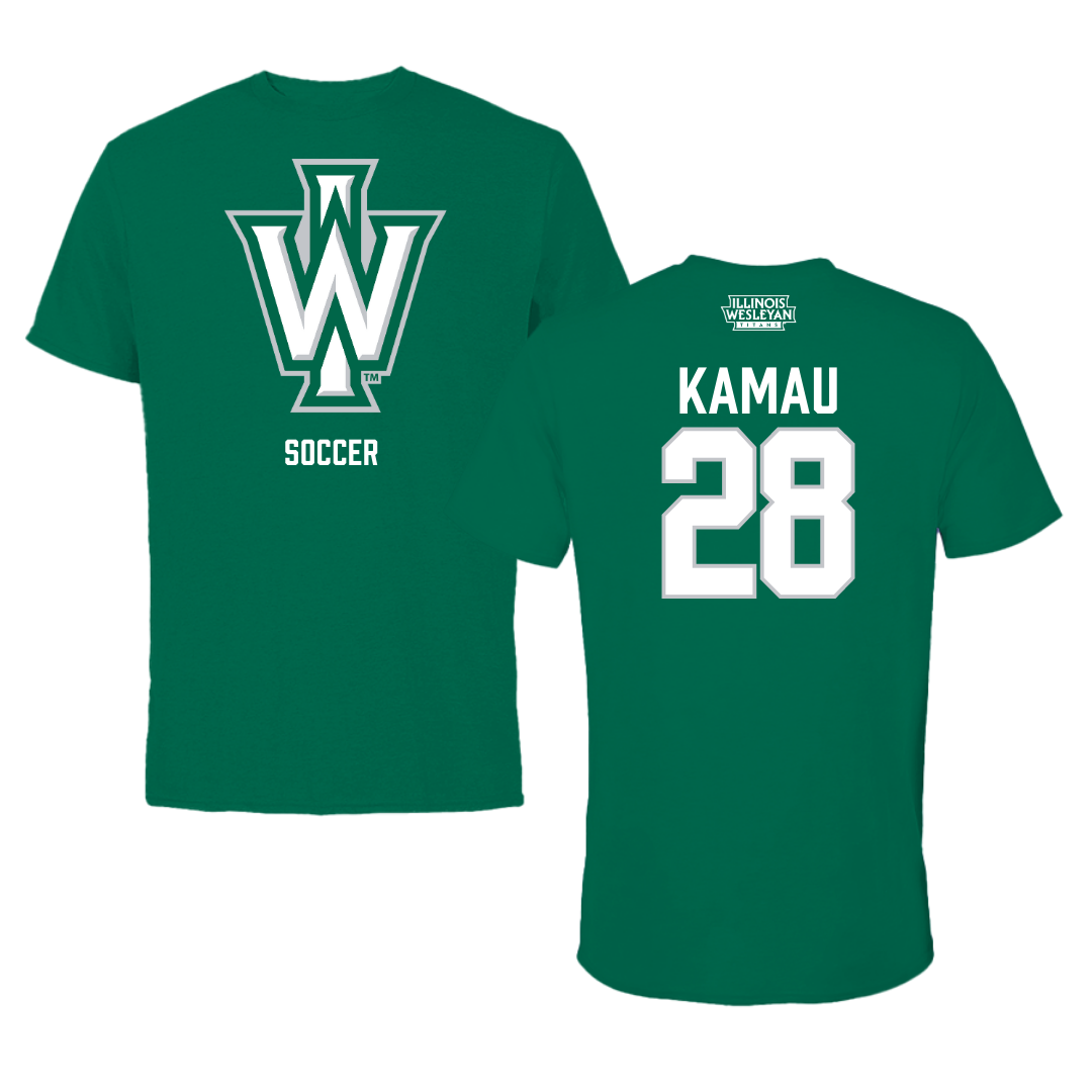 Illinois Wesleyan University Soccer Green Tee - #28 Kalabi Kamau