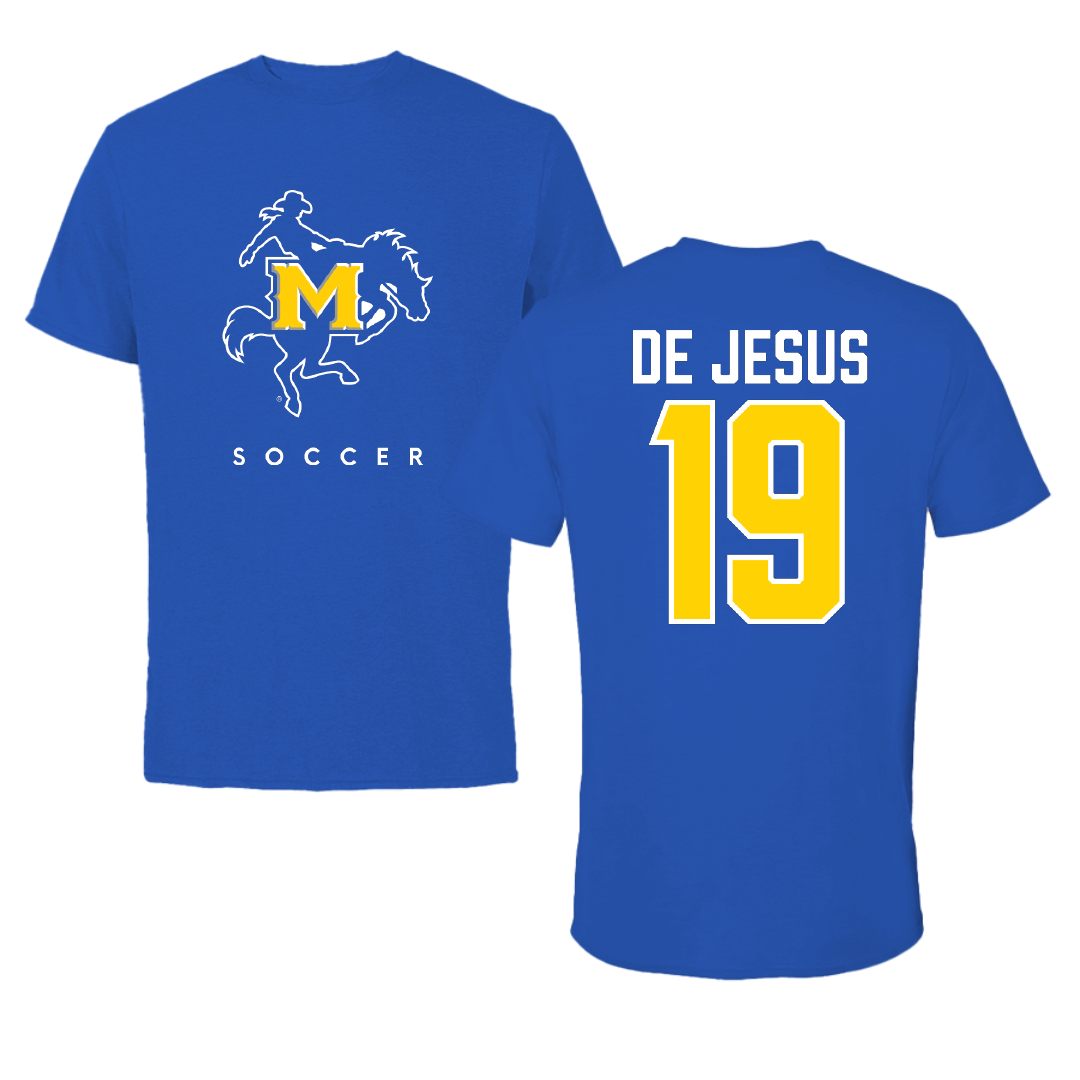 McNeese State University Soccer True Royal Blue Performance Tee - #19 Gabrielle De Jesus